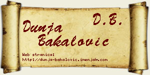 Dunja Bakalović vizit kartica